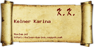 Kelner Karina névjegykártya